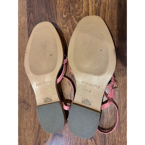Free People Women's Sunny Day Braided Leather Sandals – Pink – Size 8.5 - Picture 7 of 9